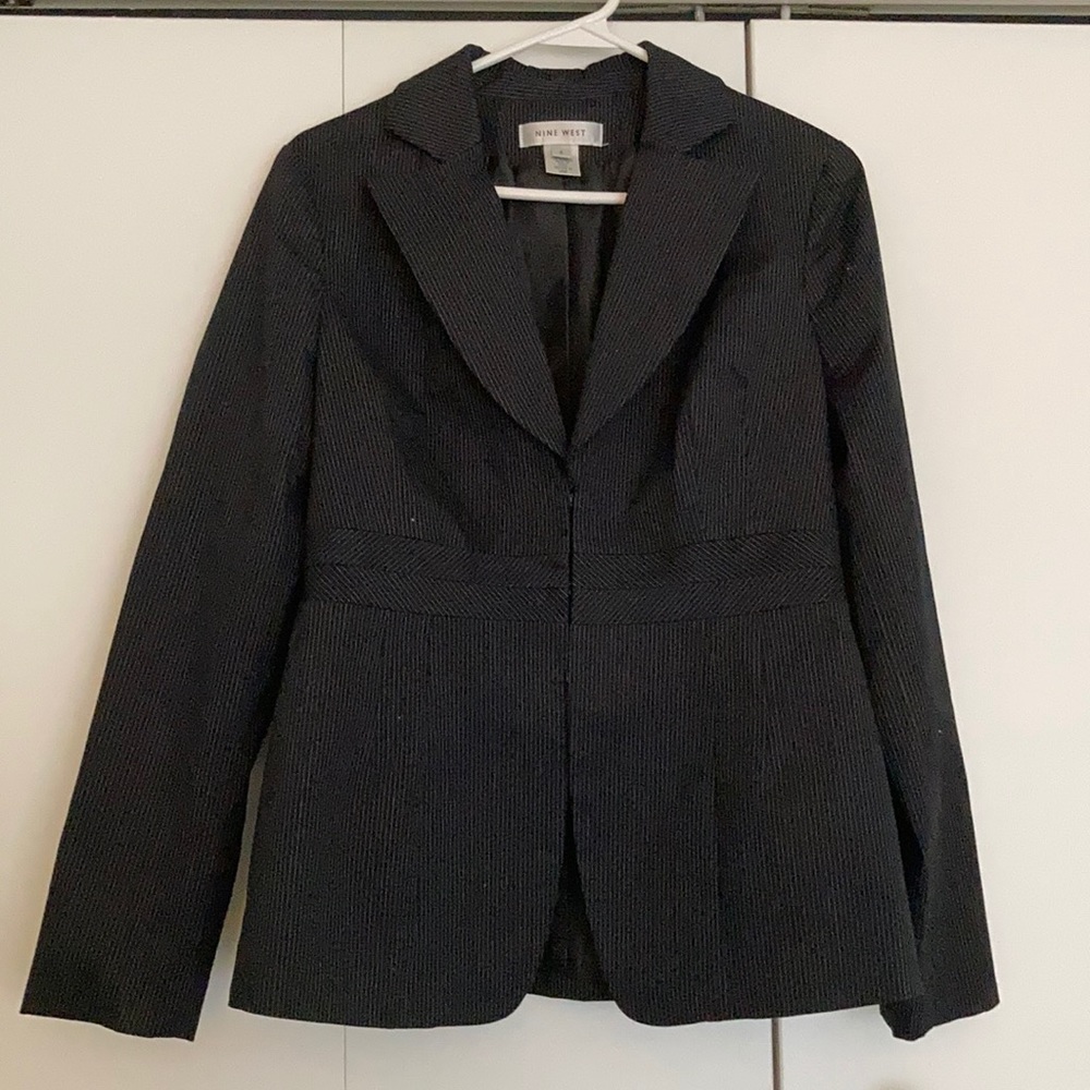Nine West pinstripe black blazer